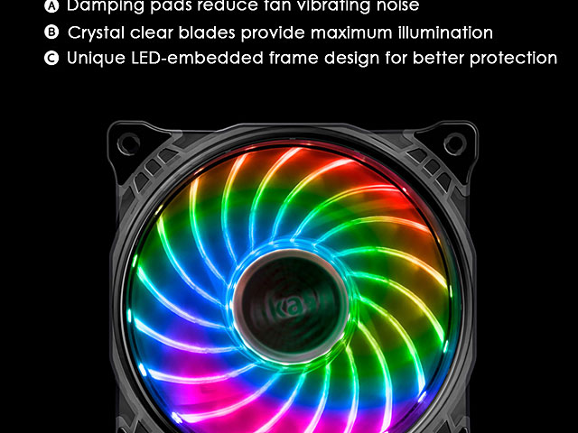 Vegas X7 12cm RGB LED Cooling Fan