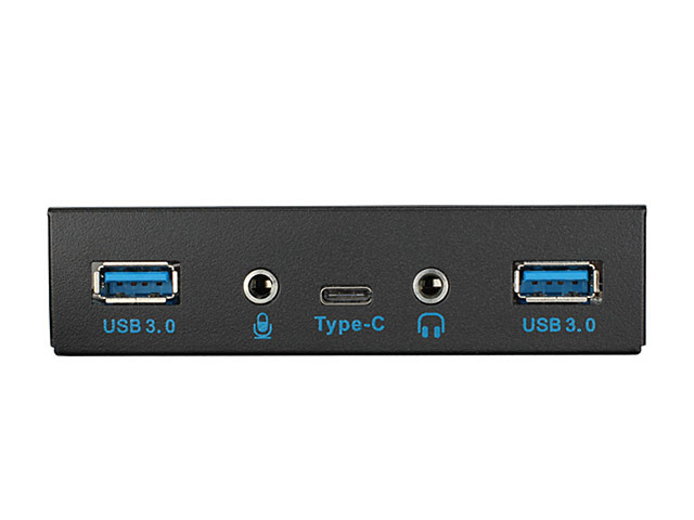 2-Port USB 3.0 Type-A + USB 3.1 Type-C + Audio 3.5" Front Panel with 20-pin Header