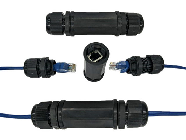 Waterproof Lock RJ45 Female to RJ45 Female Ethernet Adapter Coupler