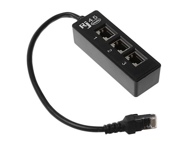 1 to 3 Port RJ45 Lan Splitter Adapter