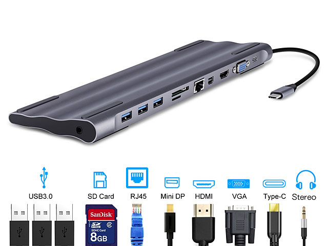 11-In-1 Hub Type-C Docking Stand