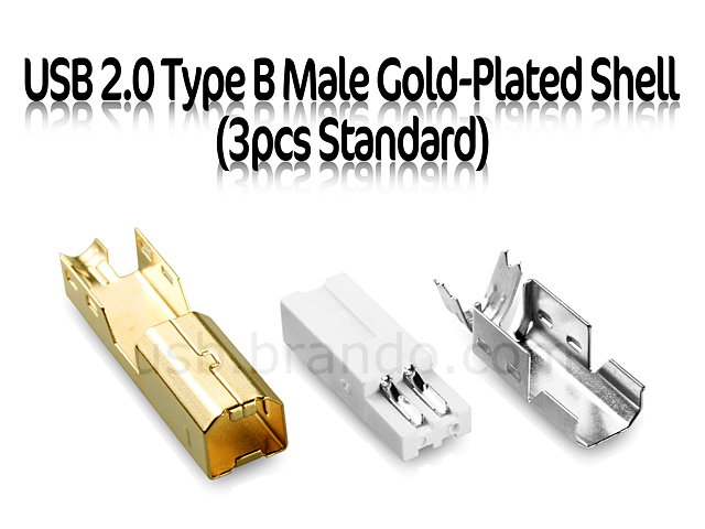 USB 2.0 Type B Male Gold-Plated Shell (3pcs Standard)