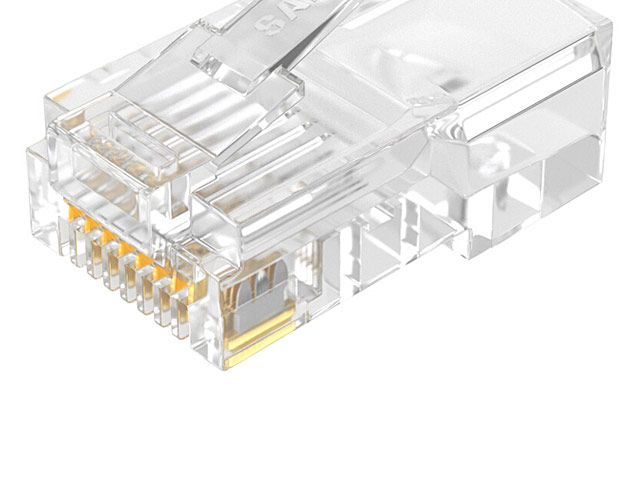 Cat5e RJ45 8P8C Modular Plug Connector - Cat5e 2U Gold Plated (100pcs)