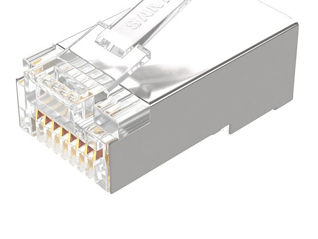 Cat5e RJ45 8P8C Modular Plug Connector - Cat5e Shielded FTP Copper Shell