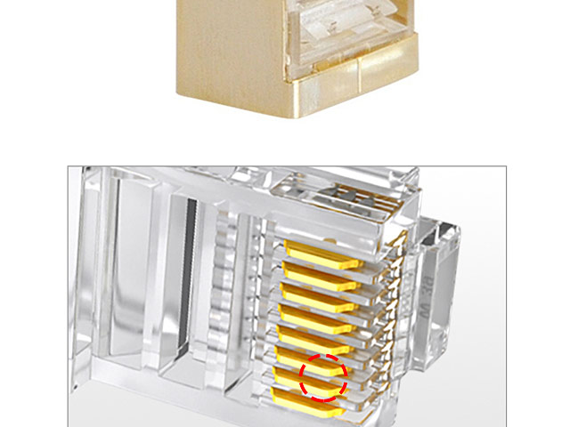 Cat5e RJ45 8P8C Modular Plug Connector - Cat5e Shielded FTP Gold Plated Copper Shell