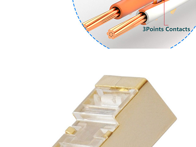 Cat5e RJ45 8P8C Modular Plug Connector - Cat5e Shielded FTP Gold Plated Copper Shell