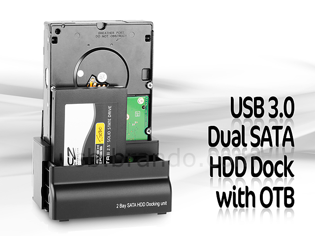 USB 3.0 Dual SATA HDD Dock with OTB