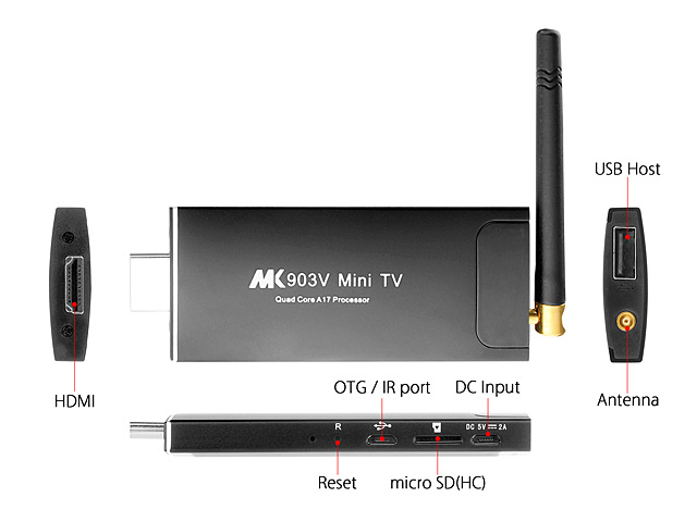 MK903V Quad-Core Bluetooth Android Thumb PC