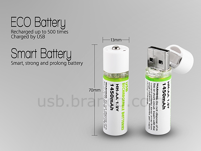 Lightors USB AA Rechargeable Battery