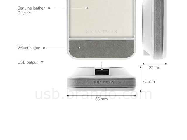 M.Craftsman Breathe - Luxury Portable Charger 2,750mAh