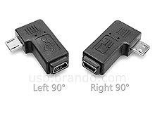 Micro-B Male to Mini-B 5-pin Female Adapter (Horizontal 90°)