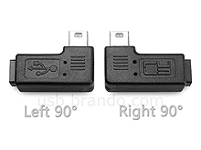 Mini-B 5-pin Male to Micro-B Female Adapter (Horizontal 90°)