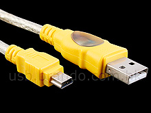 USB A Male to Mini-B 5 Pin Male Cable with Flashing LED