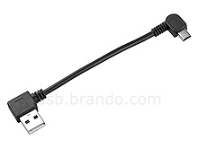 USB 2.0 A Male to Mini-B 5-pin Male Short Cable (90°)