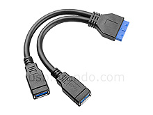 USB 3.0 20-Pin Header to USB 3.0 Type-A Short Cable