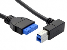 USB 3.0 20-Pin Header Male to USB 3.0 Type B (90°) Cable