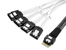 Slim SAS 4.0 SFF-8654 to 4 x SATA 7-Pin Target Raid Cable