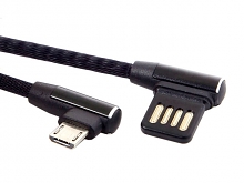 MicroUSB Male to USB 2.0 A Male Short Cable (Horizontal 90°)