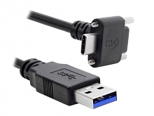Type-C Male Dual Screw Locking (90°) to USB 3.0 A Male Cable