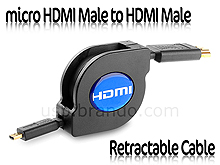 micro HDMI Male to HDMI Male Retractable Cable