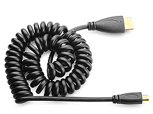 Micro HDMI Male to HDMI Male Curled Cable