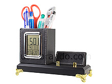 USB Elegant Pen Holder 4-Port Hub with Alarm Clock and Speaker