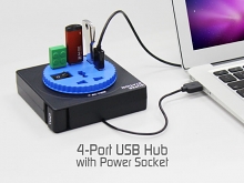 4-Port USB Hub with Power Socket