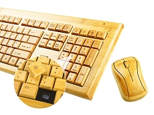 USB Full Bamboo Wireless Keyboard with Mouse