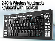 2.4GHz Wireless Multimedia Keyboard with Trackball