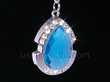 USB Jewel Tear Drop Necklace Flash Drive