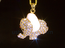 USB Jewel Elephant Necklace Flash Drive