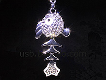 USB Jewel Fishbones Necklace Flash Drive