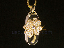 USB Jewel Lucky Flower Necklace Flash Drive