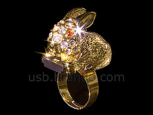 USB Jewel Rabbit Ring Flash Drive