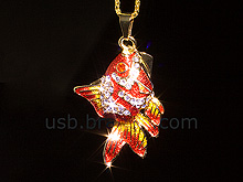 USB Jewel Gold Fish Necklace Flash Drive II