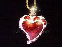 USB Jewel Sweet Heart Necklace Flash Drive