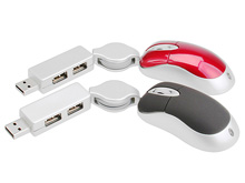 USB Mouse With 2 Ports USB Hub