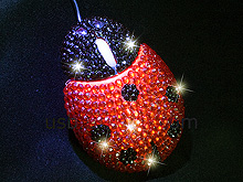 USB Bling Bling Ladybug Optical Mouse