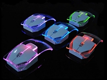 Wireless Transparent Illuminated USB Mouse