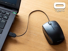  Mini souris avec câble rétractable USB Type-C