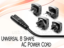 Universal 8 Shape AC Power Cord