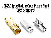 USB 2.0 Type B Male Gold-Plated Shell (3pcs Standard)