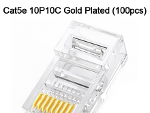 Cat5e RJ45 8P8C Modular Plug Connector - Cat5e 10P10C Gold Plated (100pcs)