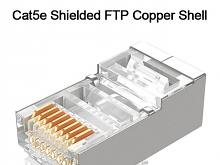 Cat5e RJ45 8P8C Modular Plug Connector - Cat5e Shielded FTP Copper Shell
