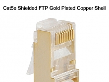 Cat5e RJ45 8P8C Modular Plug Connector - Cat5e Shielded FTP Gold Plated Copper Shell