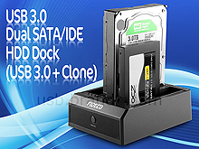 USB 3.0 Dual SATA/IDE HDD Dock (USB 3.0 + Clone)