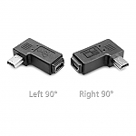 Mini-B 5-pin Male to Mini-B 5-pin Female Adapter (Horizontal 90°)