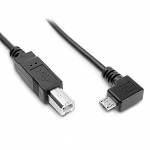 micro-B Male (Right 90°) to USB B Male Short Cable