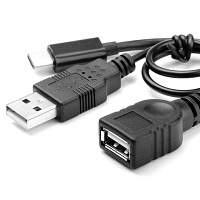 USB 3.1 Type-C OTG Cable with USB External Power Supply