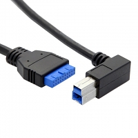 USB 3.0 20-Pin Header Male to USB 3.0 Type B (90°) Cable